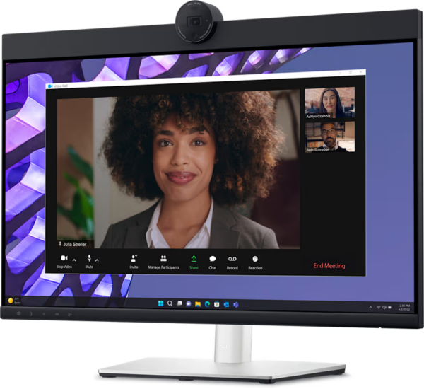 DELL 27 VIDEO CONFERENCING MONITOR - P2724DEB,  68.47CM (27.0"),  1X HDMI, 2X DP, 1X LAN(RJ45), 5X USB 3.2, 1X USB TYPE-C, 2X DIGITAL MICROPHONES, 2X 5W BUILT-IN SPEAKERS, INCLUDES DP & USB CABLES