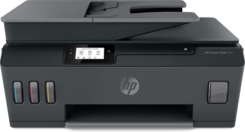 HP SMART TANK 530 WIRELESS ALL-IN-ONE, PRINT, SCAN, COPY, ADF, WIRELESS RMPV 400 TO 800 PAGES, 1 - 3 USERS, HP SMART APP; APPLE AIRPRINT, FIRE, GOOGLE CLOUD PRINT 2.0, HP EPRINT, ANDROID PRINTING, MOPRIA-CERTIFIED, BUILT-IN DUAL BAND WI-FI 802.11B/G/N, WIRELESS DIRECT, BLE