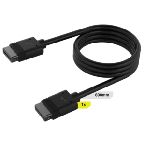 Corsair iCUE LINK Cable; 1x 600mm with Straight connectors; Black