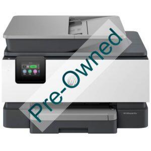HP OFFICJET PRO 9120 ALL-IN-ONE PRINTER:  FUNCTIONS: PRINT, COPY, SCAN, FAX. PRINT TECHNOLOGY: HP THERMAL INKJET. PRINT SPEED: BLACK (A4, ISO): UP TO 22 PPM; COLOUR (A4, ISO): UP TO 18 PPM; DRAFT BLACK (A4): UP TO 32PPM; DRAFT COLOUR (A4): UP TO 32 PPM. PRINT RESOLUTION: BLACK (BEST): 1200 X 1200 RENDERED DPI; COLOUR (BEST): UP TO 4800 X 1200 OPTIMIZED OPTION HP ADVANCE PHOTO PAPER 1200 X 1200 DPI INPUT. MONTHLY DUTY LEARNABOUTSUPPLIES CPO - CERTIFIED PRE-OWNED REFURBISHED