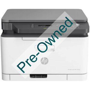 CPO HP COLOR LASER MFP 178NW. FUNCTIONS: PRINT, COPY, SCAN. PRINT TECHNOLOGY: LASER. PRINT SPEED: UP TO 18 PPM  BLACK(A4, NORMAL); UP TO 4 PPM COLOUR(A4, NORMAL). PRINT RESOLUTION: UP TO 600 X 600 DPI 4 BITS BLACK (BEST): UP TO 600 X 600 DPI 4 BITS COLOUR(BEST). MONTHLY DUTY CYCLE: UP TO 20,000 PAGES A4; RECOMMENDED MONTHLY PAGE VOLUME : 100 TO 500. DUPLEX PRINTING: MANUAL (DRIVER SUPPORT PROVIDED). COPY SPEED: UP TO 14 CPM BLACK (A4): UP TO 4 CPM COLOUR (A4).CPO - DISPLAY/DEMO UNITS