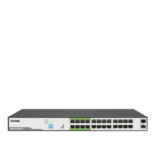 D-Link 26-Port 10/100/1000Mbps Unmanaged Gigabit Long Range PoE Switch (24x PoE ports + 2x SFP uplink ports)