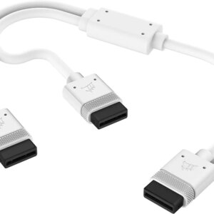 CORSAIR iCUE LINK Cable; 1x 600mm Y-Cable with Straight connectors; White