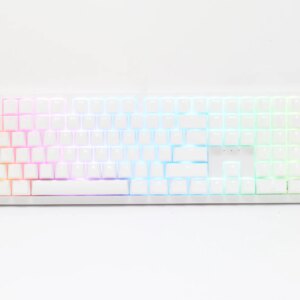 Ducky Keyboard Zero 6108 100% Mechanical Wireless Keyboard; RGB; USB 2.0 / 2.4GHz / BT - White - Cherry MX2A Speed Silver