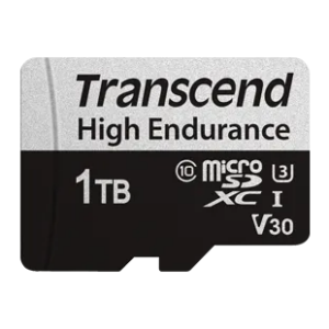 TRANSCEND 350V 1TB HIGH ENDURANCE MICRO SD UHS-I  U3 V30 CLASS10 - READ 100 MB/S - WRITE 60MB/S - WITH SD ADPTOR