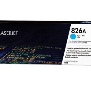 HP 826A CYAN TONER CARTRIDGE APPROXIMATELY YIELD 31500 PGS
