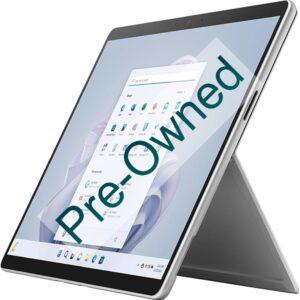 MICROSOFT SURFACE PRO 9, 12TH GEN INTEL CORE I7-1265U PROCESSOR, INTEL IRIS XE GGRAPHICS, 16GB (LPDDR5 RAM), REMOVABLE DRIVE (SSD) : 256GB, 13-INCH PIXELSENSE FLOW DISPLAY, 2880 X 1920 (267 PPI), FRONT-FACING CAMERA WITH 1080P FULL HD VIDEO, 10.0MP REAR-FACING AUTOFOCUS CAMERA WITH 1080P HD AND 4K VIDEO, 2 X USB-C WITH USB 4.0/THUNDERBOLT 4, 1 × SURFACE CONNECT PORT, 1 X SURFACE KEYBOARD PORT, WI-FI 6E: 802.11AX COMPATIBLE, BLUETOOTH WIRELESS 5.1 TECHNOLOGY, WINDOWS 11 PRO, 1 YEAR WARRANTY