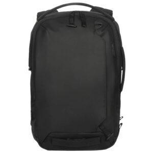 TARGUS COMMUTER BLACKPACK PROTECTIVE COMPARTMENT FOR LAPTOP AND TABLET LOCKABLE ZIPPERS ON BOTH LAPTOP AND MAIN COMPARTMENT MAIN COMPARTMENT EXPANDS FROM 16 TO 20 LITRES