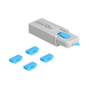 DELOCK 20924 HDMI 4-PIECE PORT BLOCKER SET FOR HDMI FEMALE PORTS AND LOCK TOOL