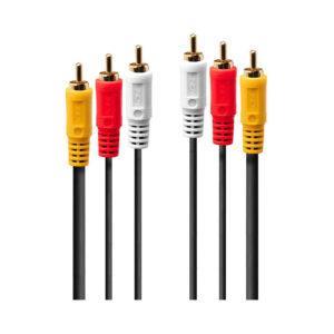 LINDY 3XRCA PREMIUM AUDIO, VIDEO 1M PLUG (35690)