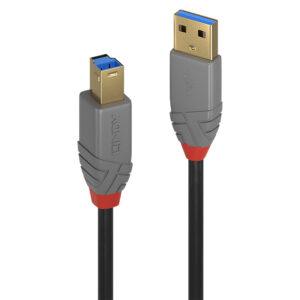LINDY 5M USB3.0 AM-BM BLACK CABLE ANTHRA (36744)