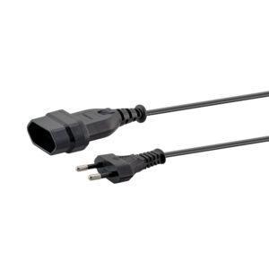 1M 2-PIN EURO PLUG TO 2-PIN EURO SOCKET