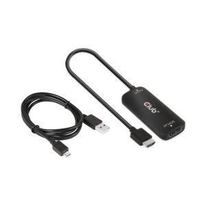 CLUB3D CAC-1335 HDMI TO DISPLAYPORT 4K 120HZ OR 8K 30HZ ACTIVE ADAPTER WITH OPTIONAL MICRO USB POWER INPUT