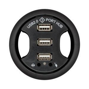 GROMMET, USB2.0 3X USB JACK, 2X AUDIO, 1.2M CBL