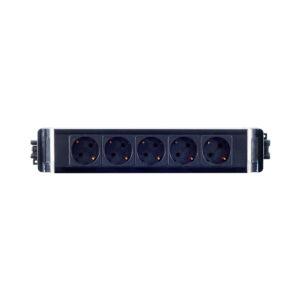 5-WAY EU PWR WITH GST18 F/M PLUG 16A 250V BLK*