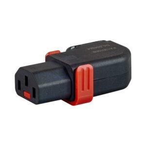 IECLOCK FEMALE KETTLE LOCKABLE CONNECTOR - RIGHT-ANGLED AND REWIREABLE