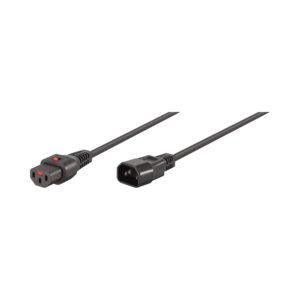 2M C13 F TO C14 M LOCKABLE POWER CABLE BLACK