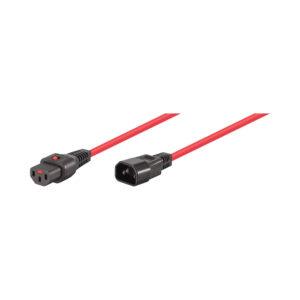 2M C13 F TO C14 M LOCKABLE POWER CABLE RED