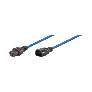 2M C13 F TO C14 M LOCKABLE POWER CABLE BLUE