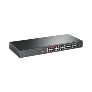 TP-LINK 24-PORT ADV FE POE+ 2P GBE UTP/SFP, 2P GBE