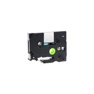 TZ TAPE LAMINATED 12MM  BLACK/WHITE  (TZE231)