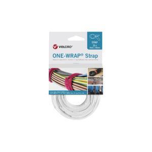 VELCRO ONE WRAP STRAP 20X200MM WHITE (PKT OF 25)