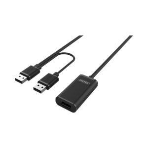 UNITEK 5M USB2.0 ACTIVE EXT CABLE BLACK (Y-277)