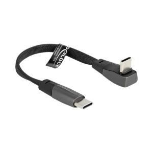 DELOCK 80751 1M USB2.0 FLAT RIBBON TYPE-C MALE TO 90° FEMALE WITH 60W POWER DELIVERY